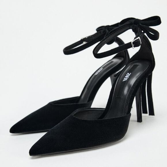 ZARA Pointed Toe Heels with Bow NWT - Picture 13 of 16